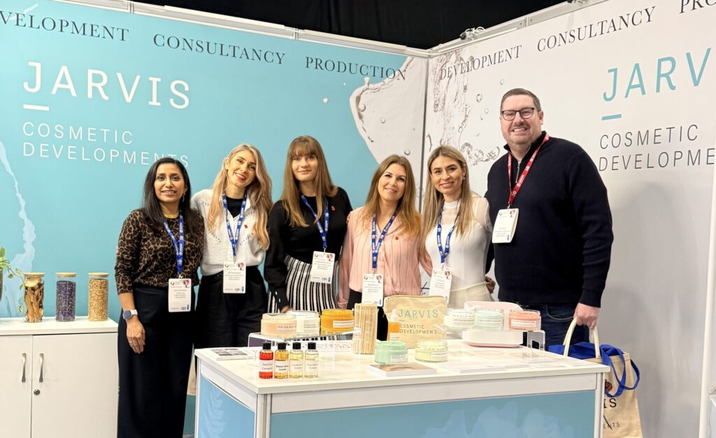 Jarvis team at SCS Formulate 2025 showcasing new cosmetic product development in our exhibition booth.